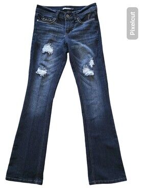 Dollhouse Dark Blue Distressed Skinny Jeans